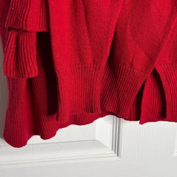 BP Red Ruffle Sleeve Sweater - Picture 4 of 6